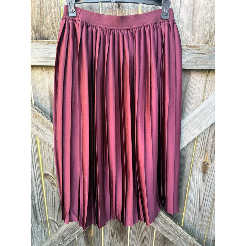Lululemon Pleated Midi Skirt Burgundy Wine Accordion LW8ALES Large